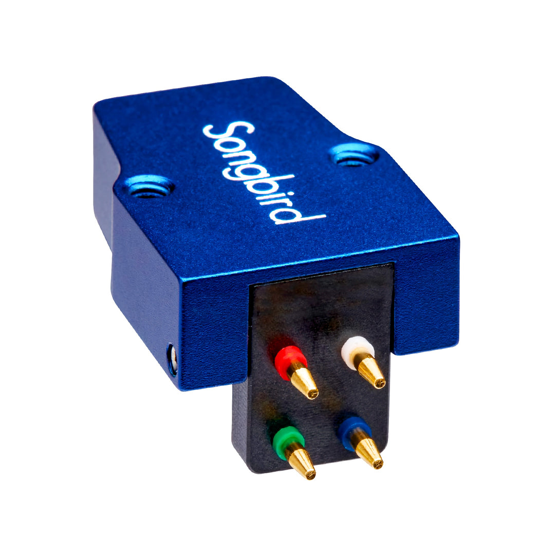 Sumiko Songbird cartridge rear 3 quarter over white background