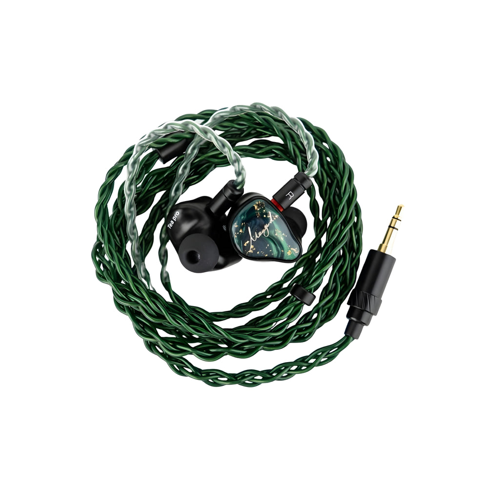 Xenns Mangird Tea Pro SE coiled in cable in a circle whitebox Birdseye view
