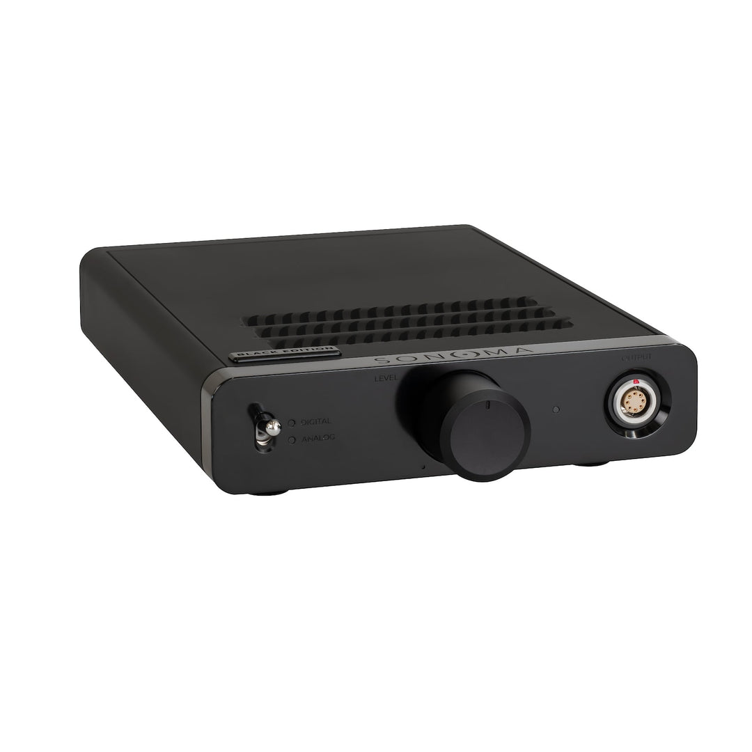 Warwick Acoustics Bravura black amp front left quarter over white background
