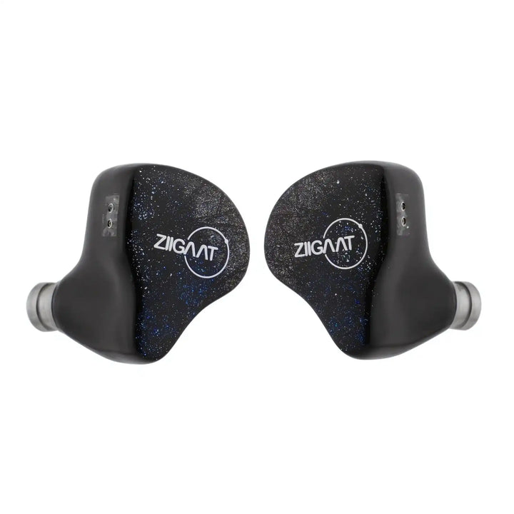 ZiiGaat Lush IEMs in blue front facing inward whitebox