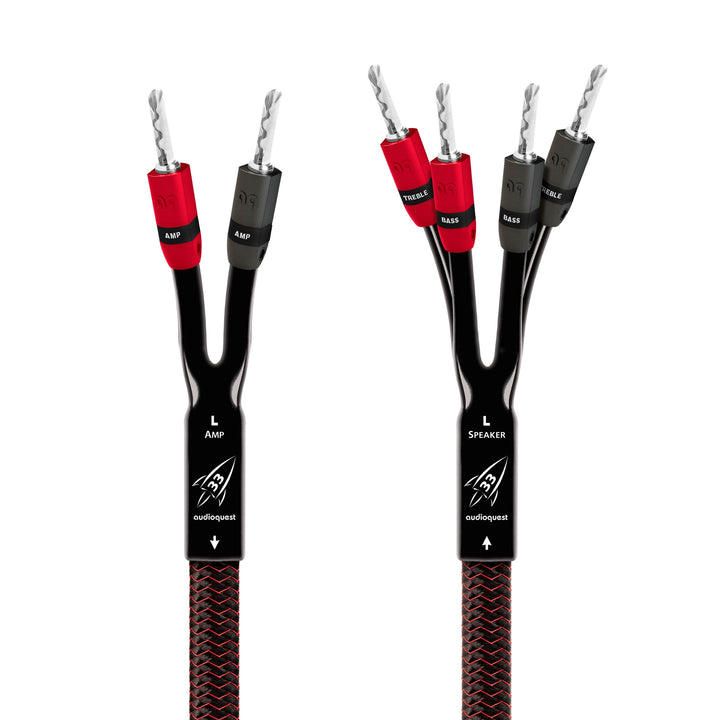 AudioQuest Rocket 33 bi-wire over white background