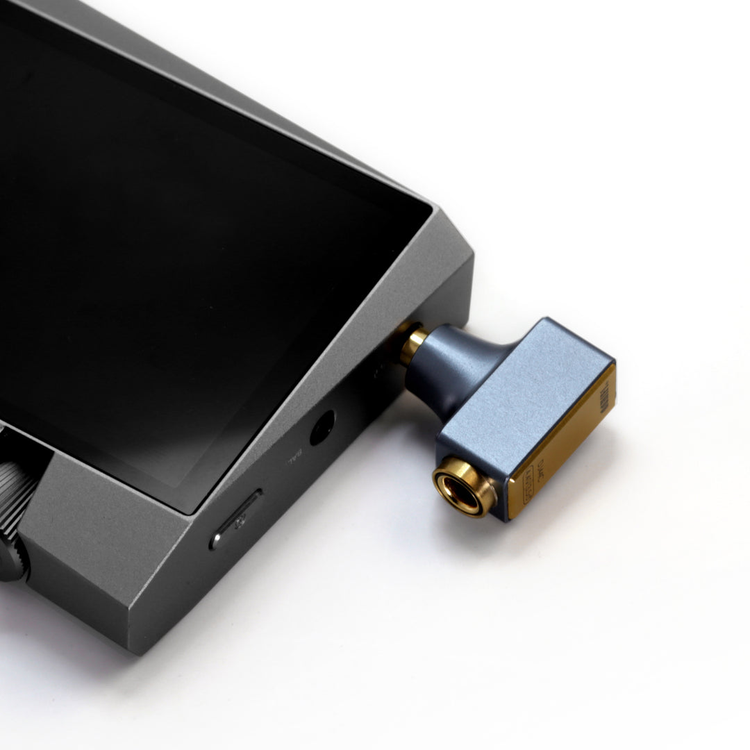 ddHiFi DJ44B inserted into DAP over white background