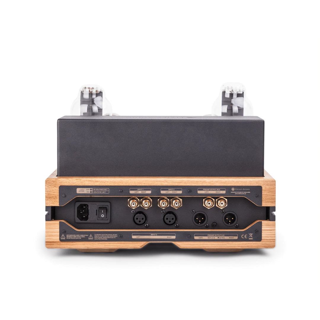 Feliks Audio Envy oak rear over white background