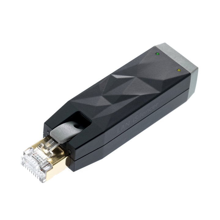 iFi LAN Silencer top quarter over white background